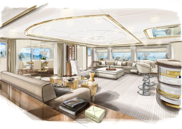 Upper Lounge - Yacht - concept Alexandre Thirriat