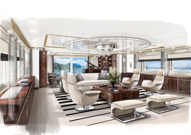 Main Lounge - Yacht - concept Alexandre Thirriat